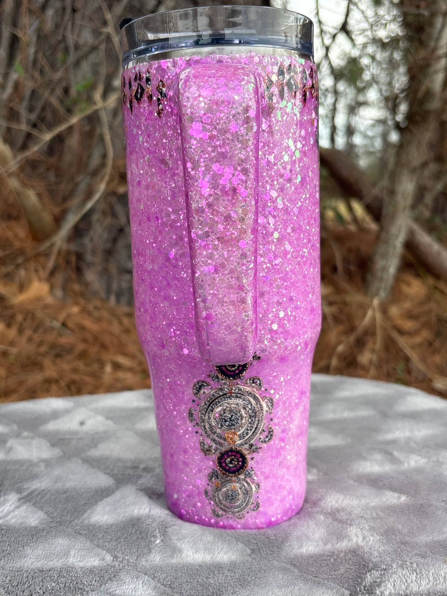 30oz Grippy Pink Bull skull #12