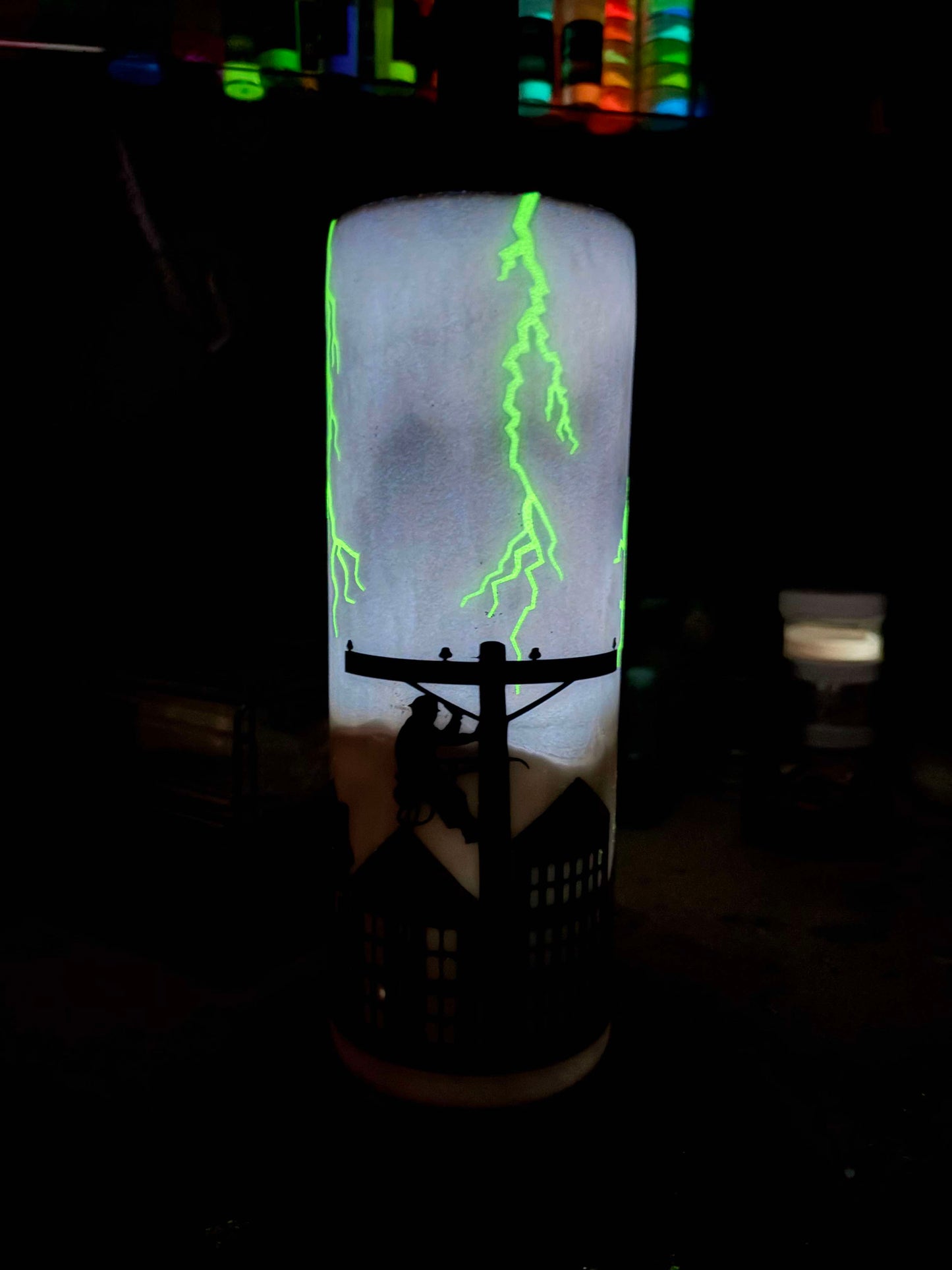 20oz Epoxy Resin Tumbler Lineman