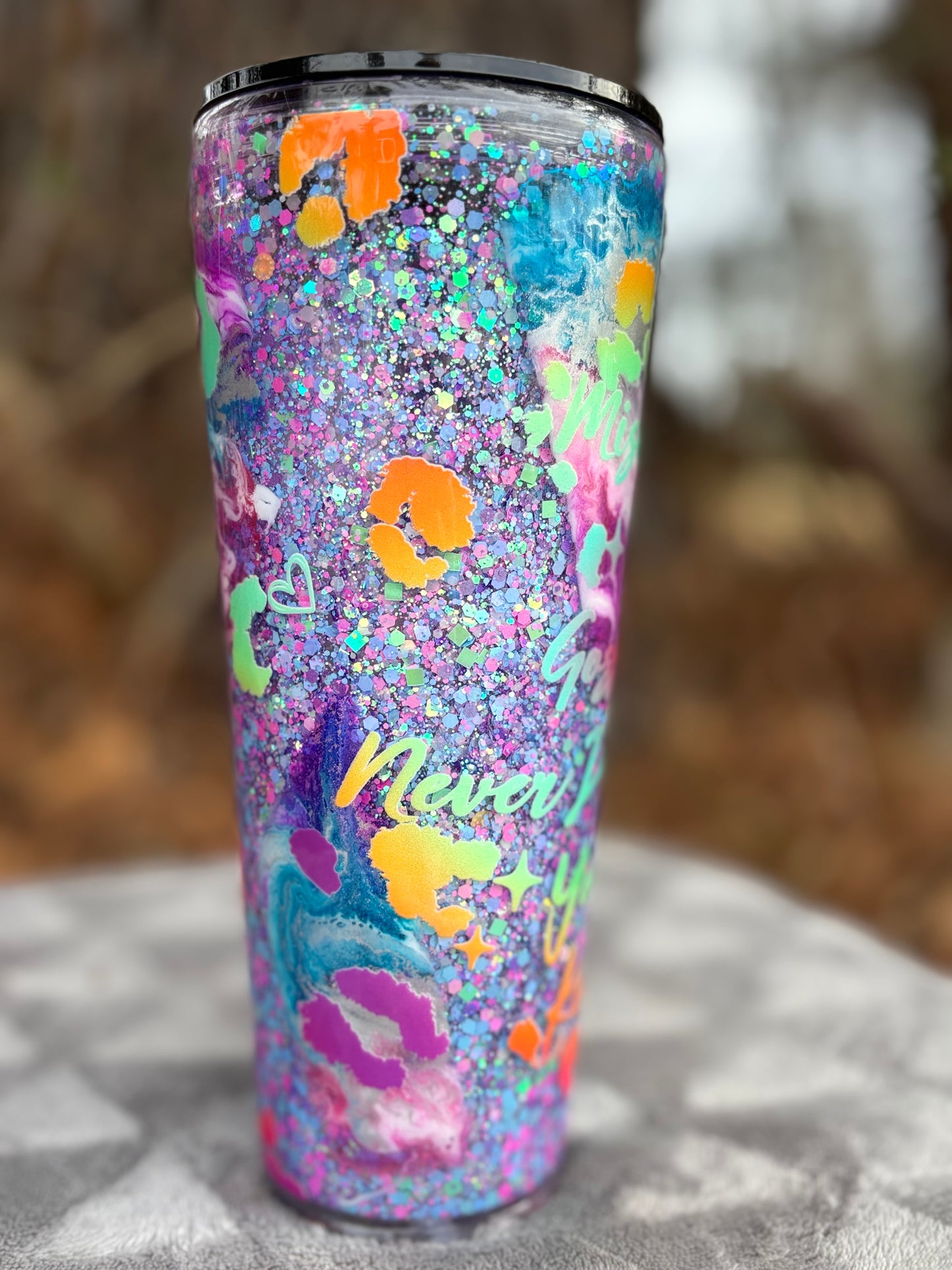 24 oz Glitter Globe Acrylic Tumbler #7
