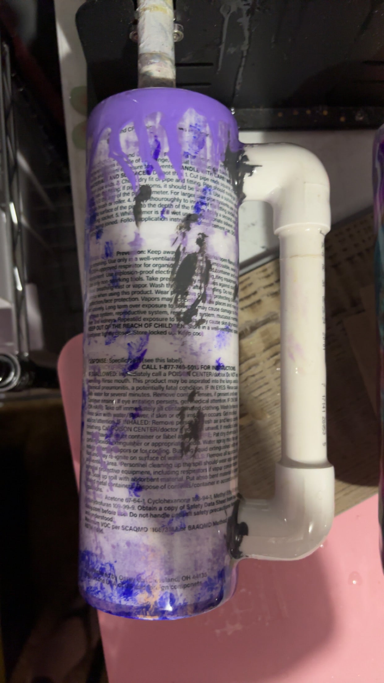 30oz Purple Primer Epoxy Resin Tumbler with handle