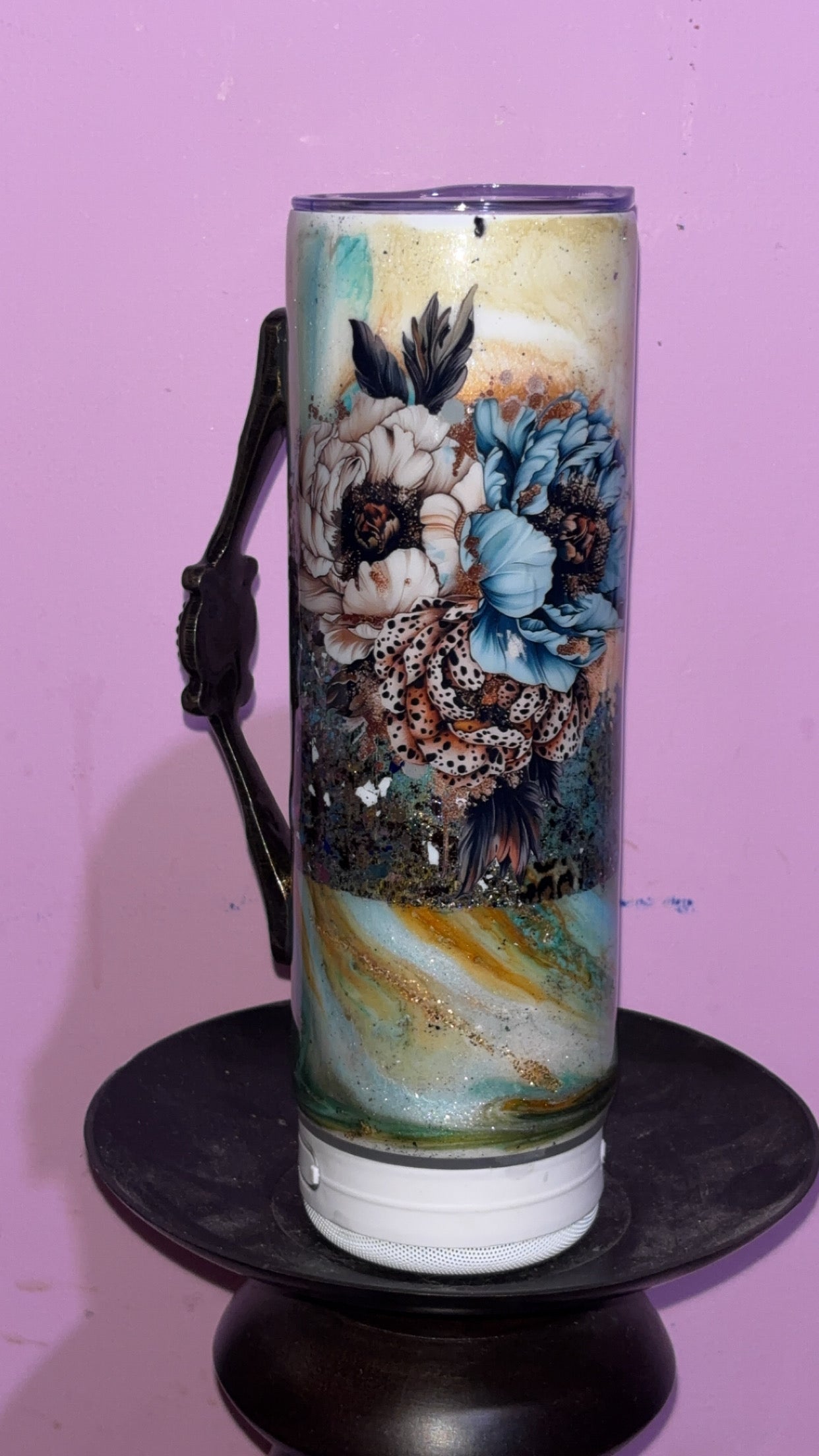 20oz Speaker Tumbler Epoxy Resin with handle