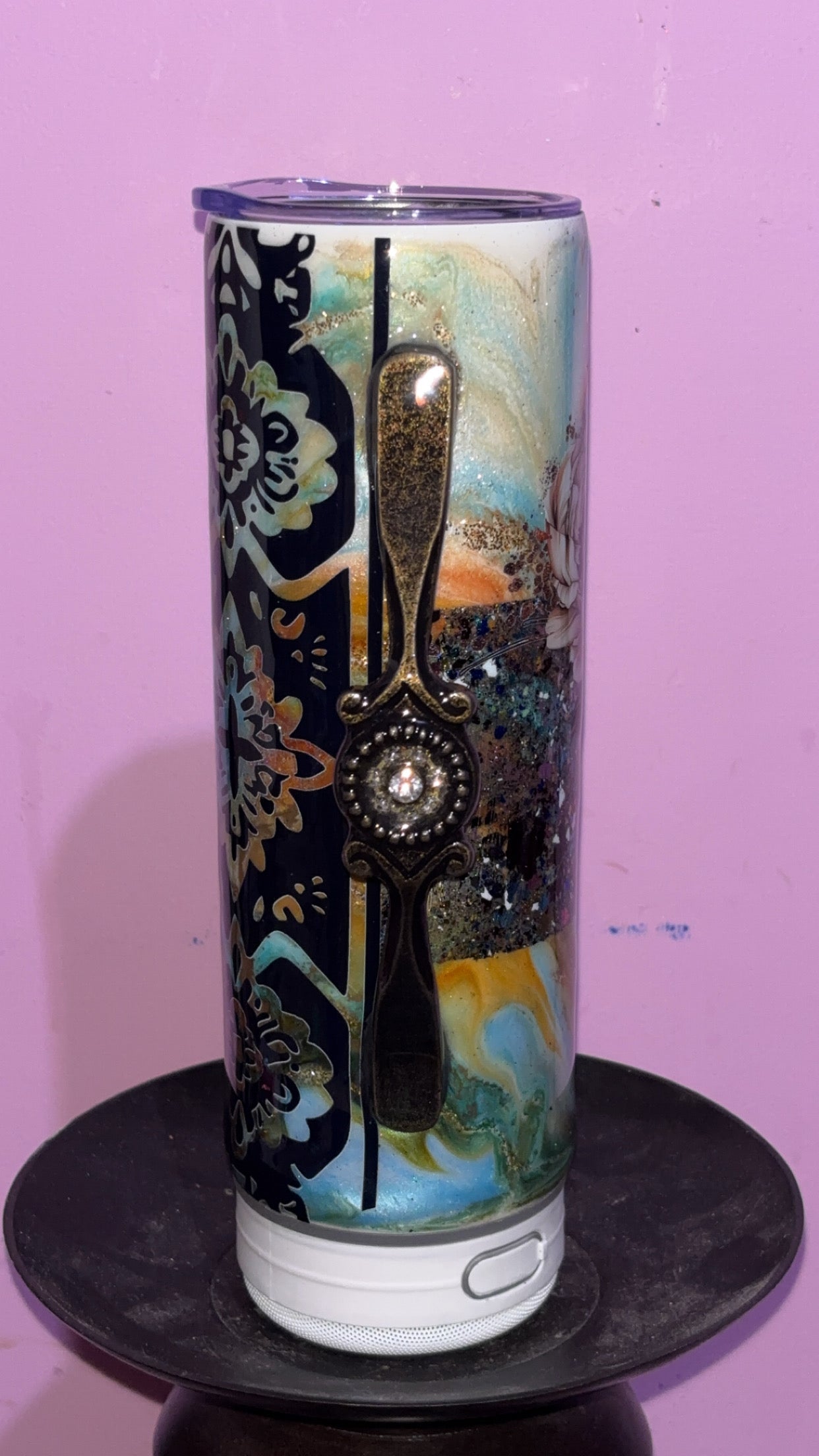 20oz Speaker Tumbler Epoxy Resin with handle