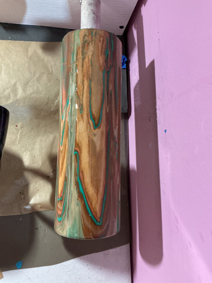 30oz Dirty pour teal wood grain