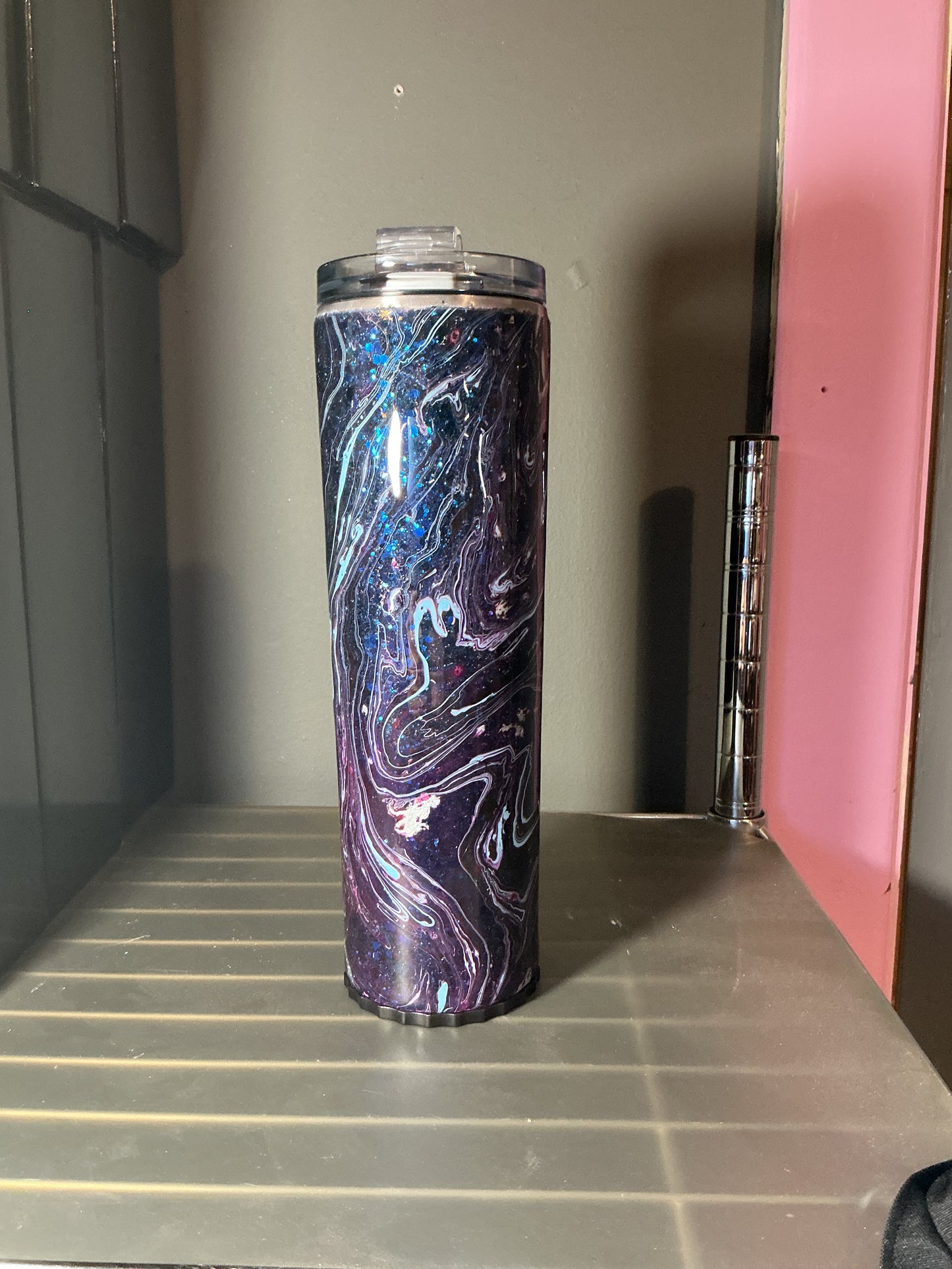 30oz skinny hydro dipped and glitter