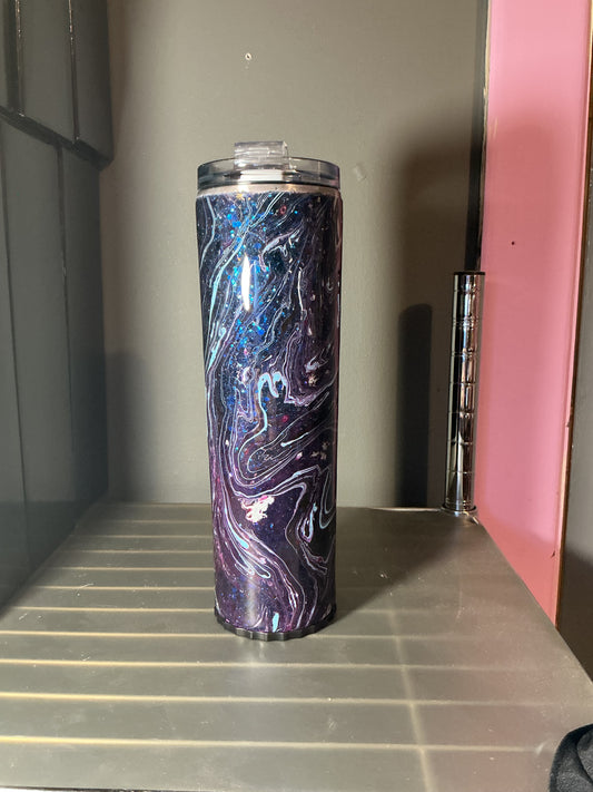 30oz skinny hydro dipped and glitter