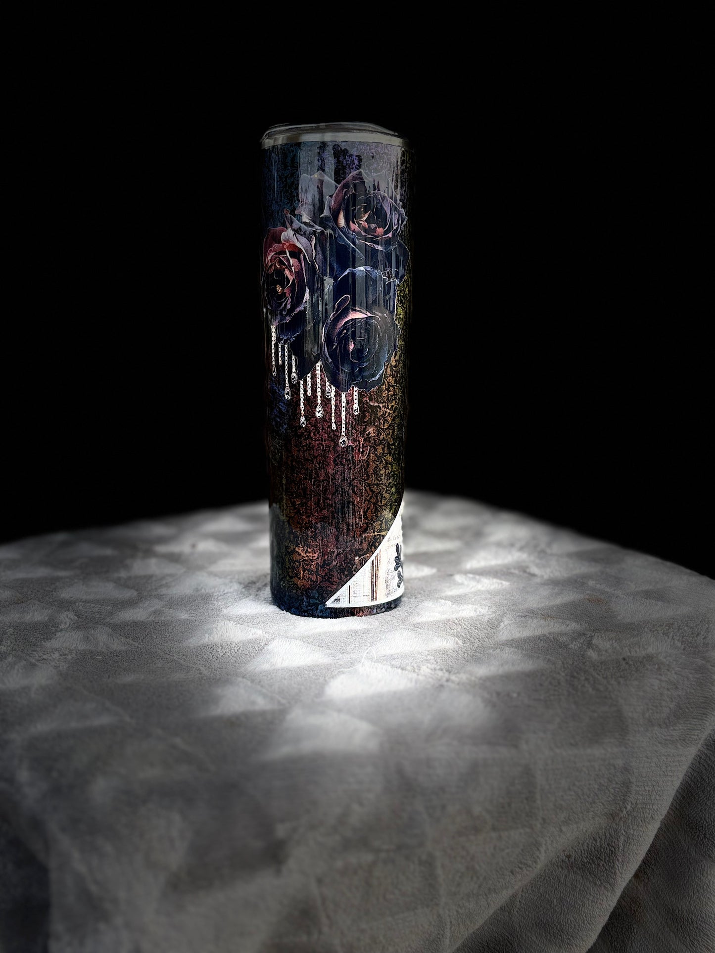 30oz slim dark flowers #27