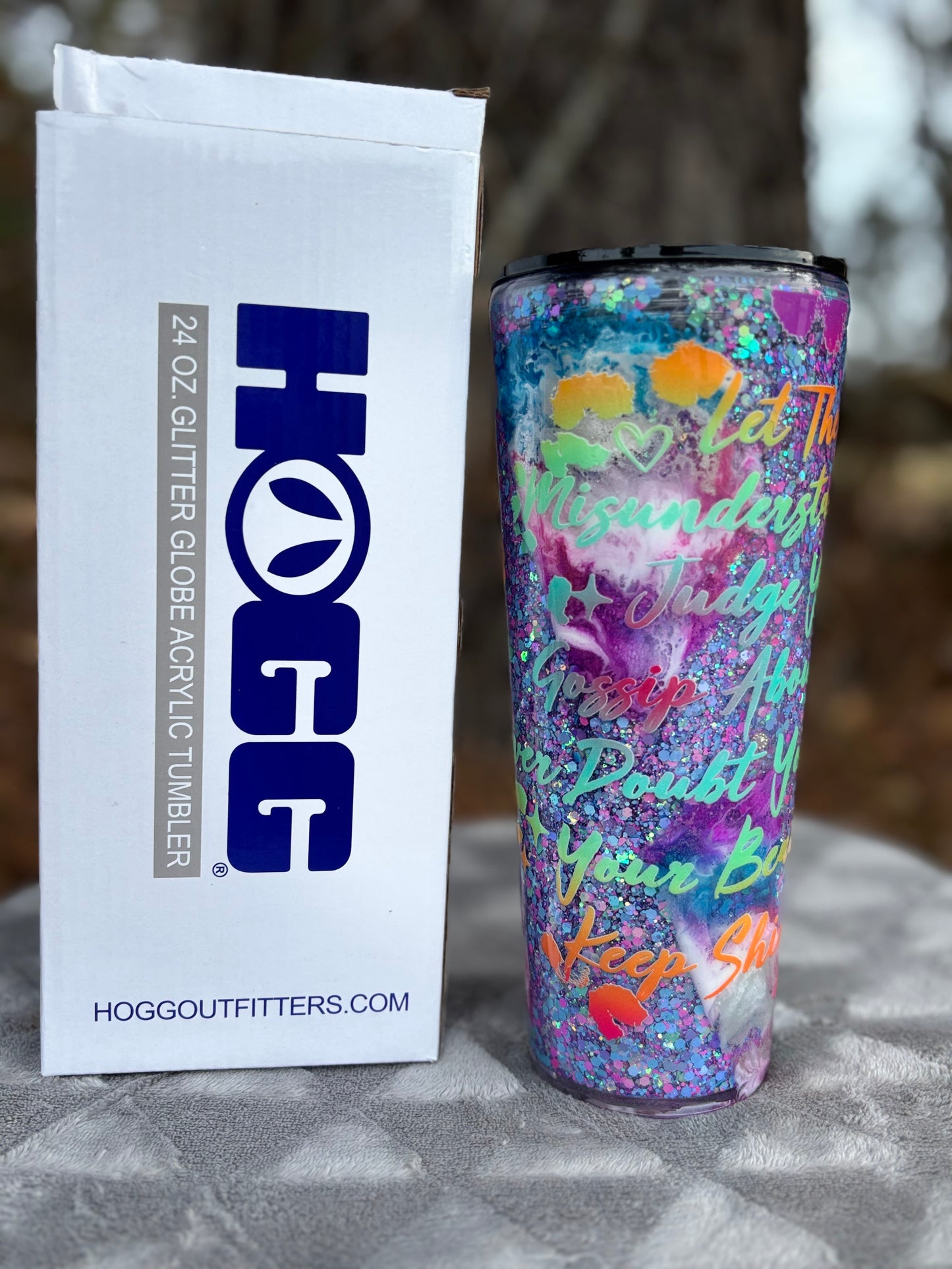 24 oz Glitter Globe Acrylic Tumbler #7