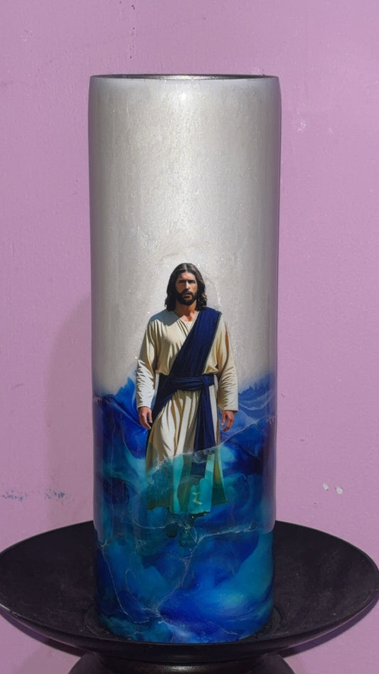 30oz Jesus On Water with Hidden Message