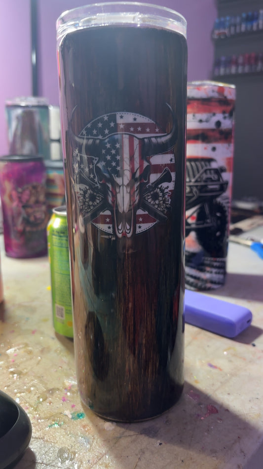 wood grain bull flag