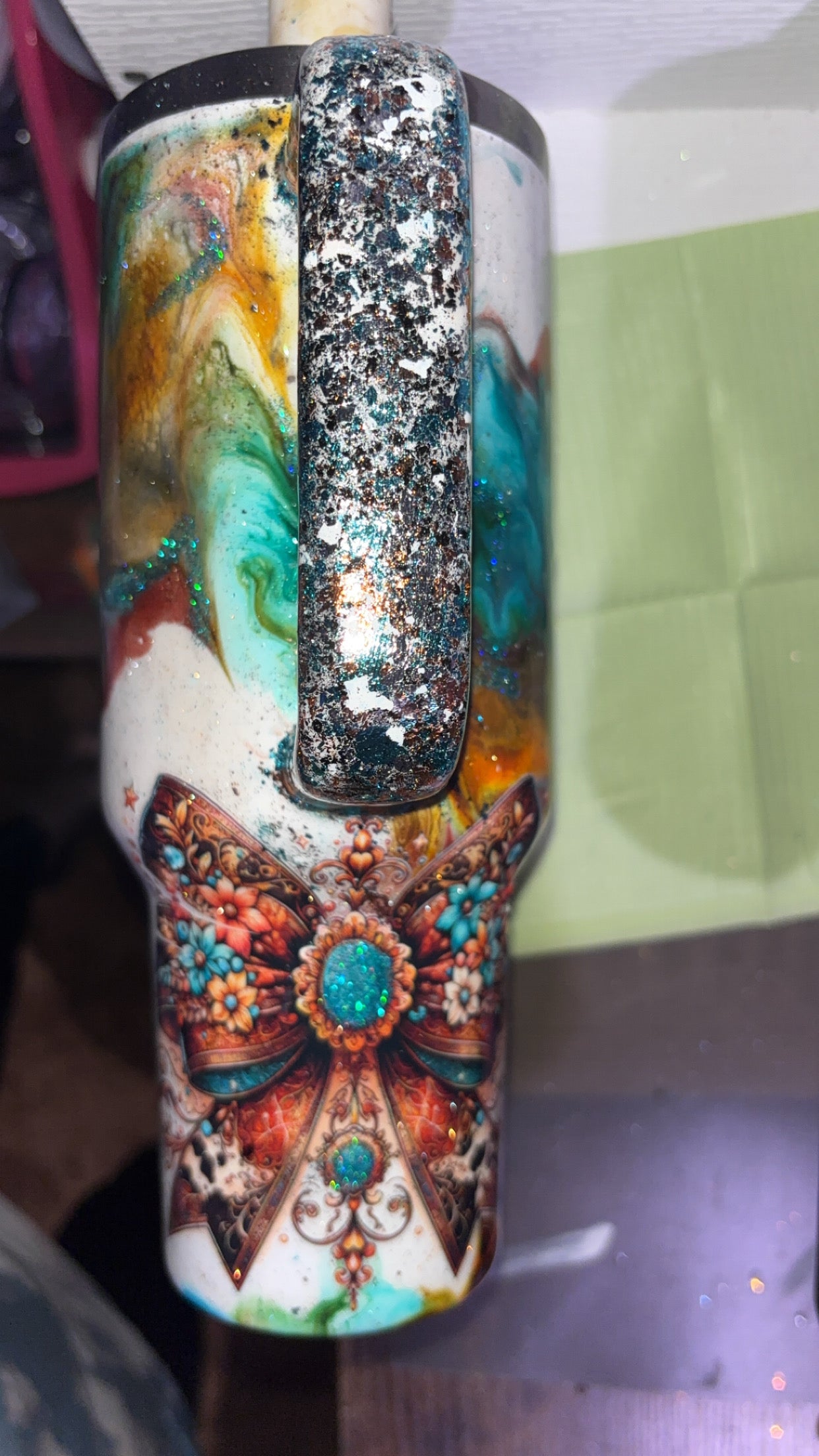 40oz  Western Style Epoxy Resin Tumbler