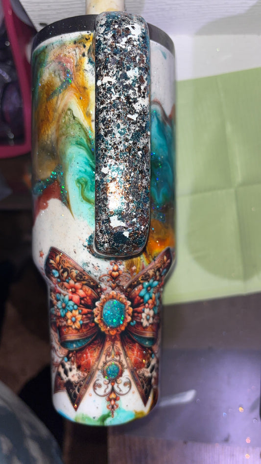 40oz  Western Style Epoxy Resin Tumbler