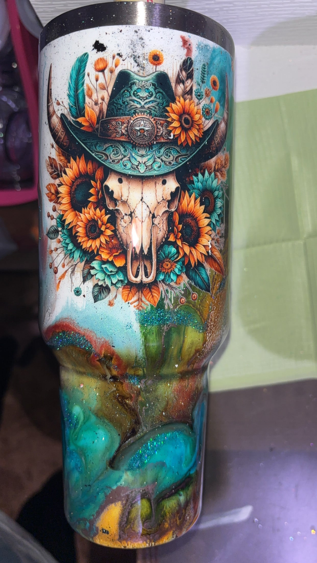40oz  Western Style Epoxy Resin Tumbler
