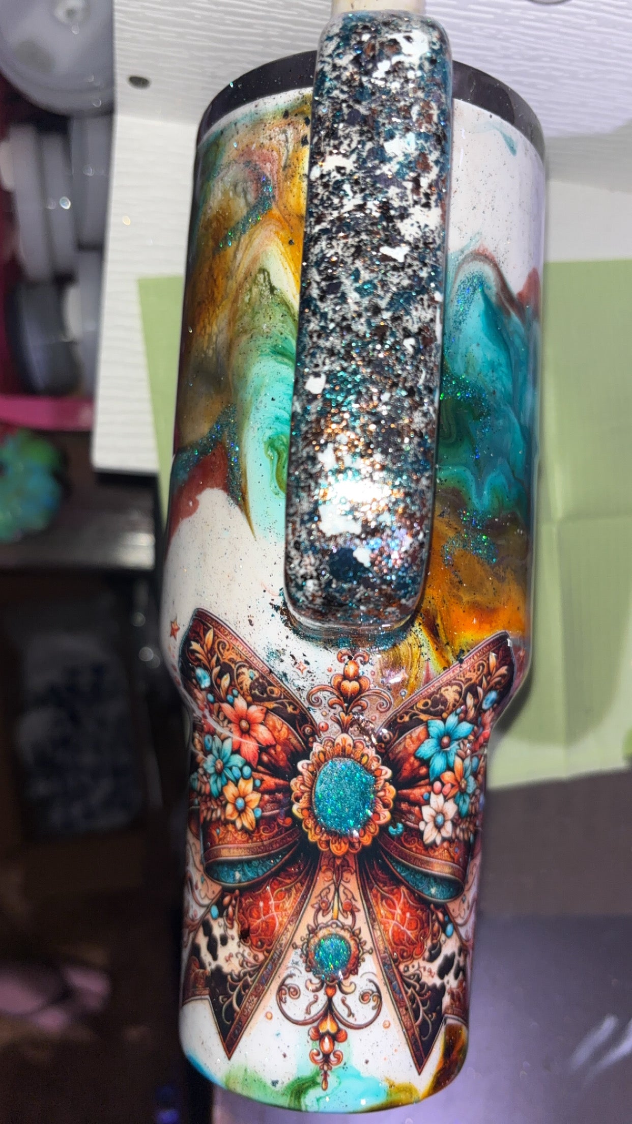 40oz  Western Style Epoxy Resin Tumbler