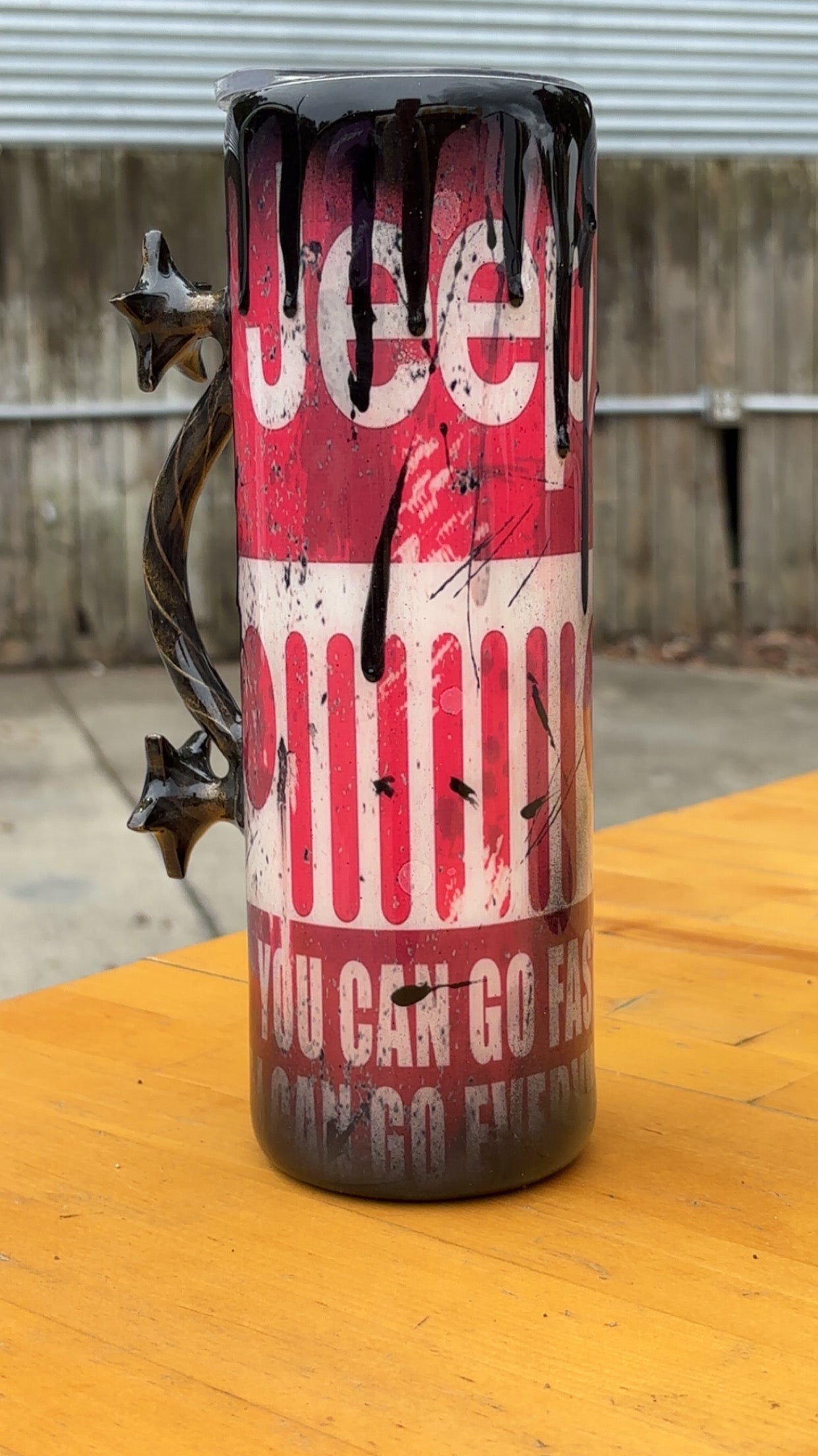 30oz Jeep with Handmade Handle & Glow