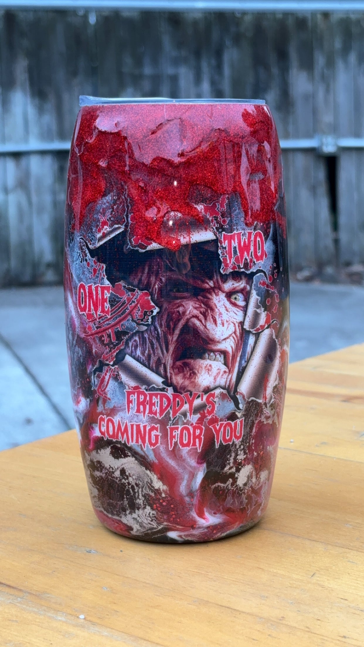 35oz Barrel 1, 2, Freddy Coming for you, GLOWS IN DARK