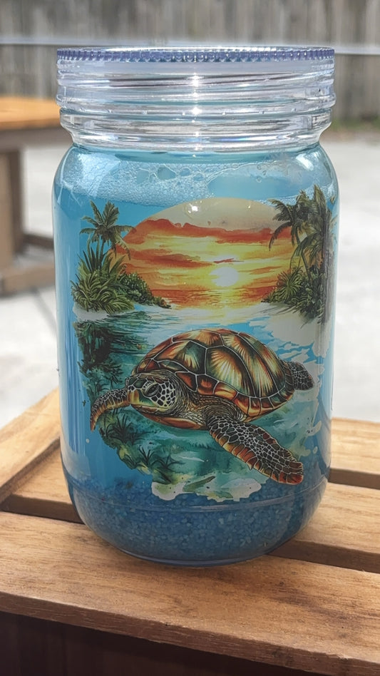 18oz Handle Beach Snow-Globe