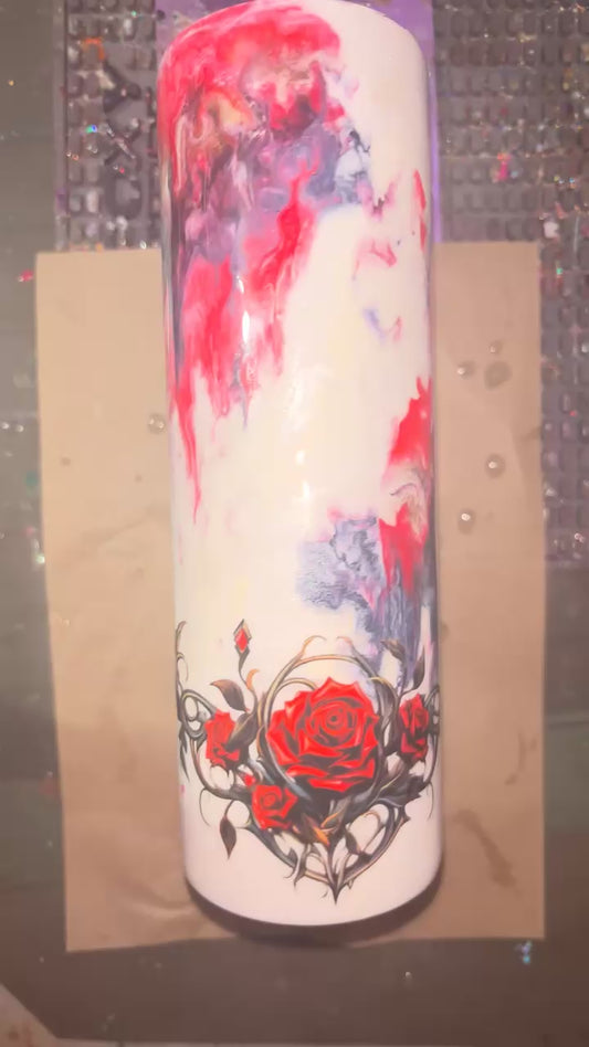 30oz Red Rose Marble Resin Epoxy