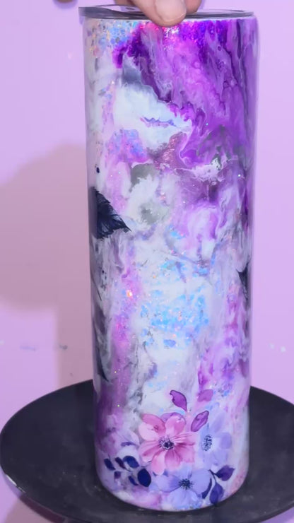 30oz Purple Flower