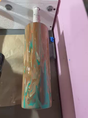 30oz Dirty pour teal wood grain