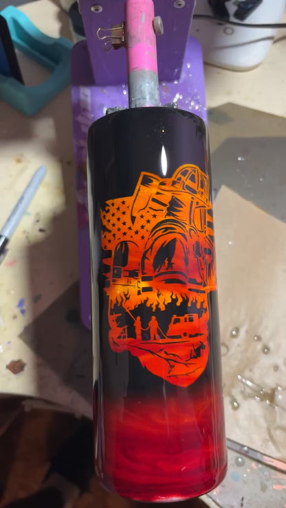 20oz Epoxy Resin Tumbler Fireman